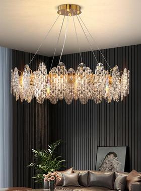 别墅复式楼梯轻奢水晶玻璃吊灯美式复古中空客厅餐厅卧室前台led