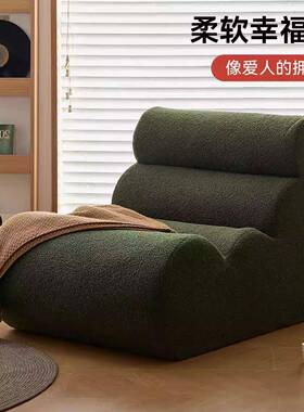 懒生活客厅布艺沙发简约日式创意单人椅绿色卧室奶油风新款小沙发