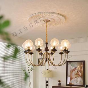 法式 复古vintage大厅主灯南洋风全铜高级感灯具 中古客厅吊灯美式