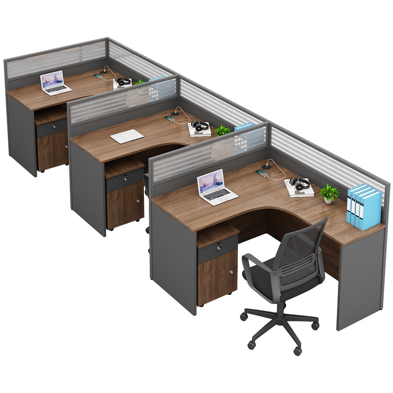 杭州屏风办公桌工业风面对面6人位简易老师定做卡位办公桌椅组合