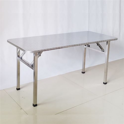 折叠桌简易不锈钢可折叠桌餐桌长方形吃饭桌子地推便携摆摊夜市用