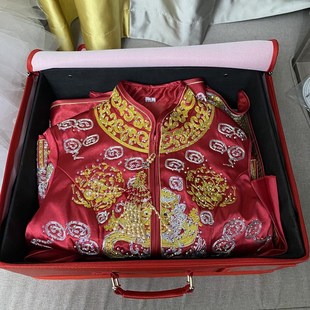 陪嫁箱结婚红色中式箱子新娘婚纱礼服饰品可折叠秀禾箱婚纱箱汉服