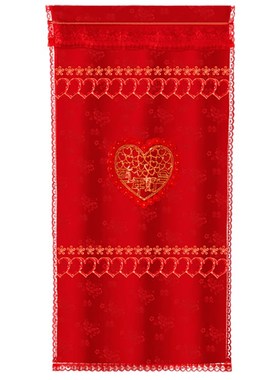 婚房布置结婚喜字门帘新房房门A装饰红色刺绣房间喜帘婚庆用品大