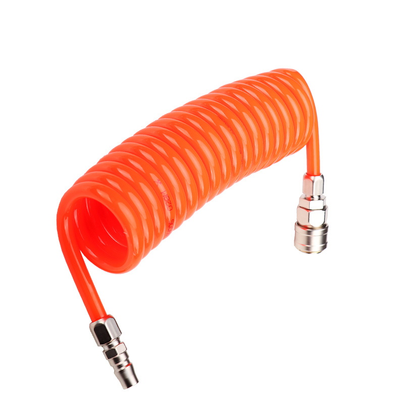 5条弹簧气管8mm空压机气泵配件大全带快速接头pu弹簧管3/6/9/12米
