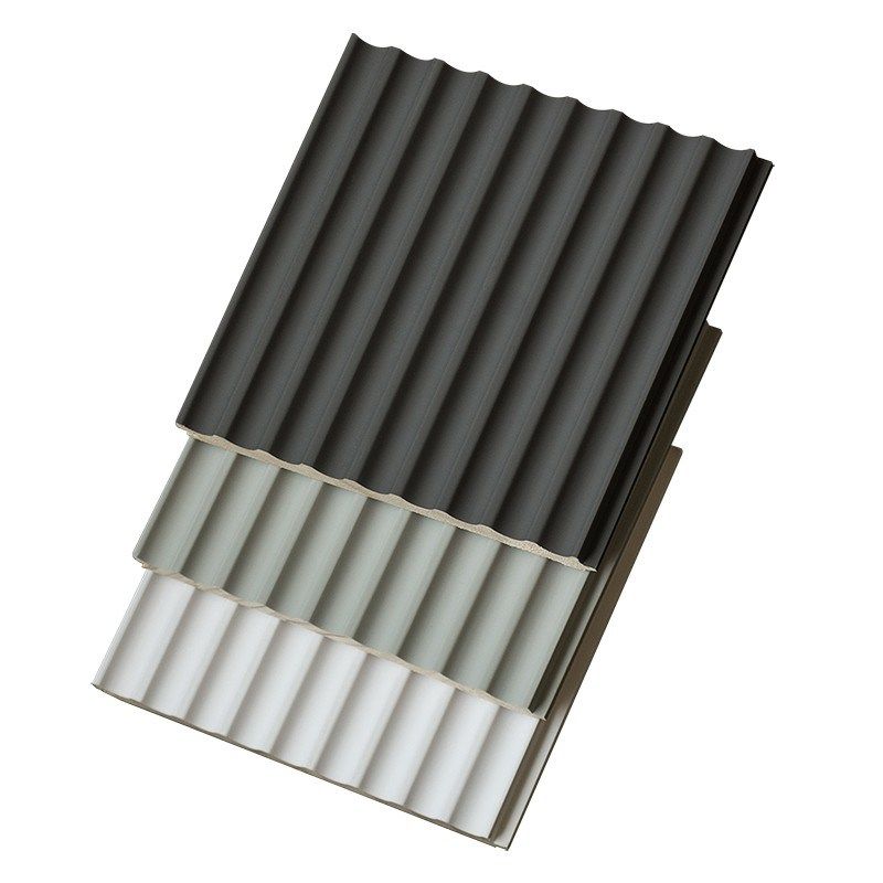 细薄小波浪形实木格栅板波浪板隔删板肤感白色P背景墙装饰板木格