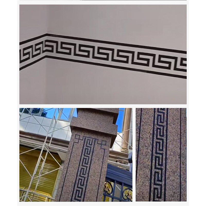 仿古真石漆回字纹外墙仿砖模具回形纹和纸胶带假砖贴纸15公分高粘