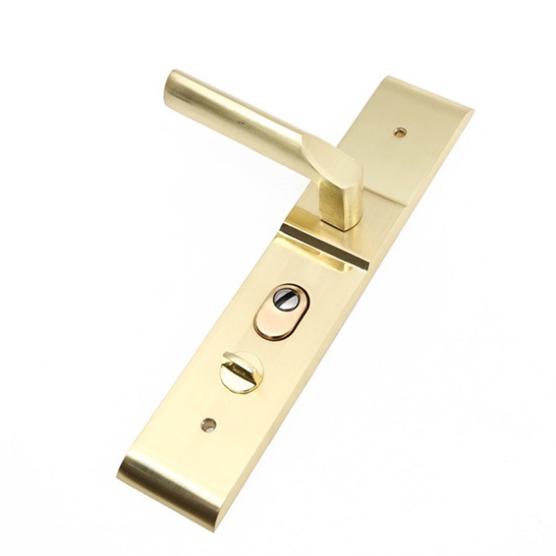 防盗门把手锌合金门锁拉手加厚面板金色面板执手玫瑰金大门锁