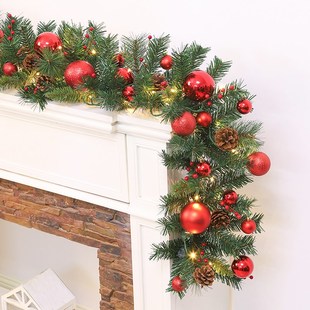 2.7m圣诞藤条加密松针橱窗扶手装饰布景圣诞节加密藤条商场景布置