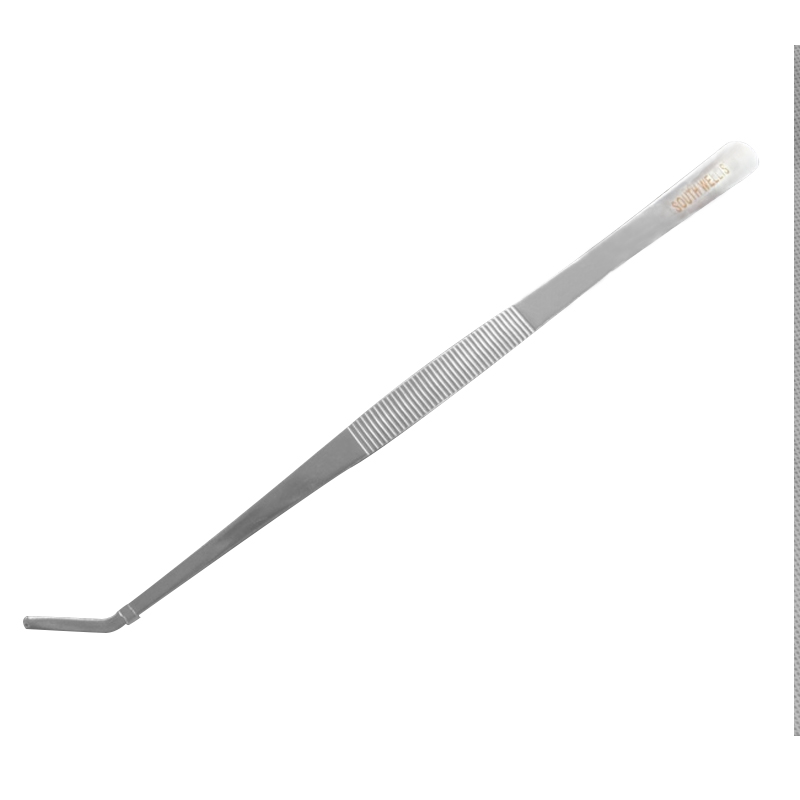 12.5 14 16 18 20 25y 30cm 圆头不锈钢镊子有齿夹子 直头弯头