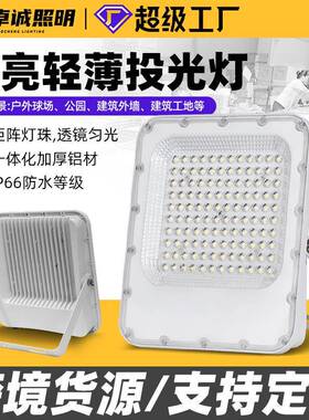 白色led投光灯 车间仓库照明灯广告牌照射灯 户外防水庭院泛光灯