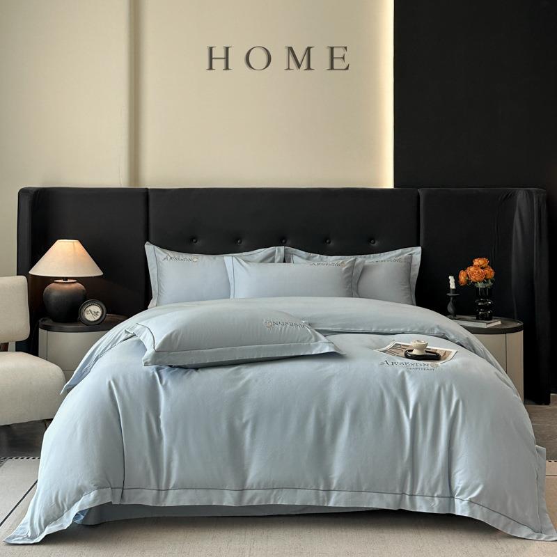 秋冬新品A类刺绣长绒棉全棉磨毛四件套纯棉加厚床单被套床上用品