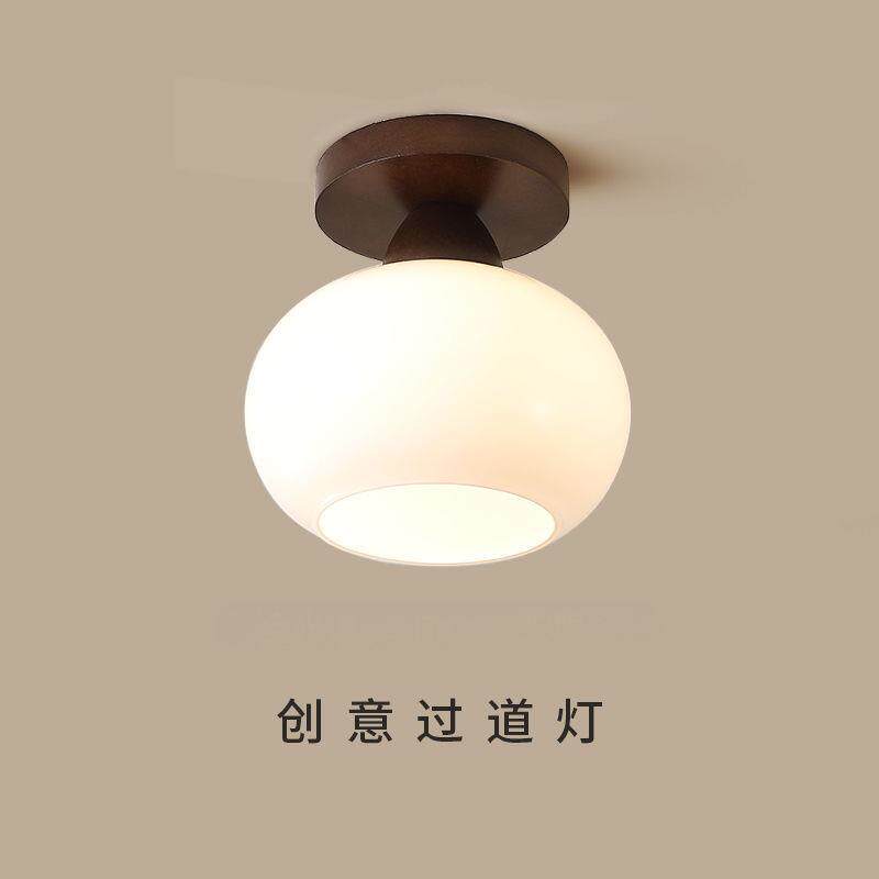 新中式感应过道灯实木走廊灯全光谱护眼楼梯吸顶灯门厅玄关阳台灯