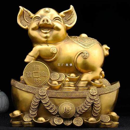 铜猪摆件铜金猪金猪生肖猪家居装饰品办公室大小装饰摆件