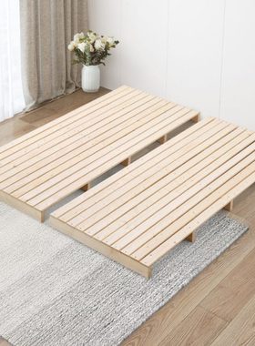 榻榻米床架护脊椎单人双人实木排骨架落地床板硬床垫地台床架子