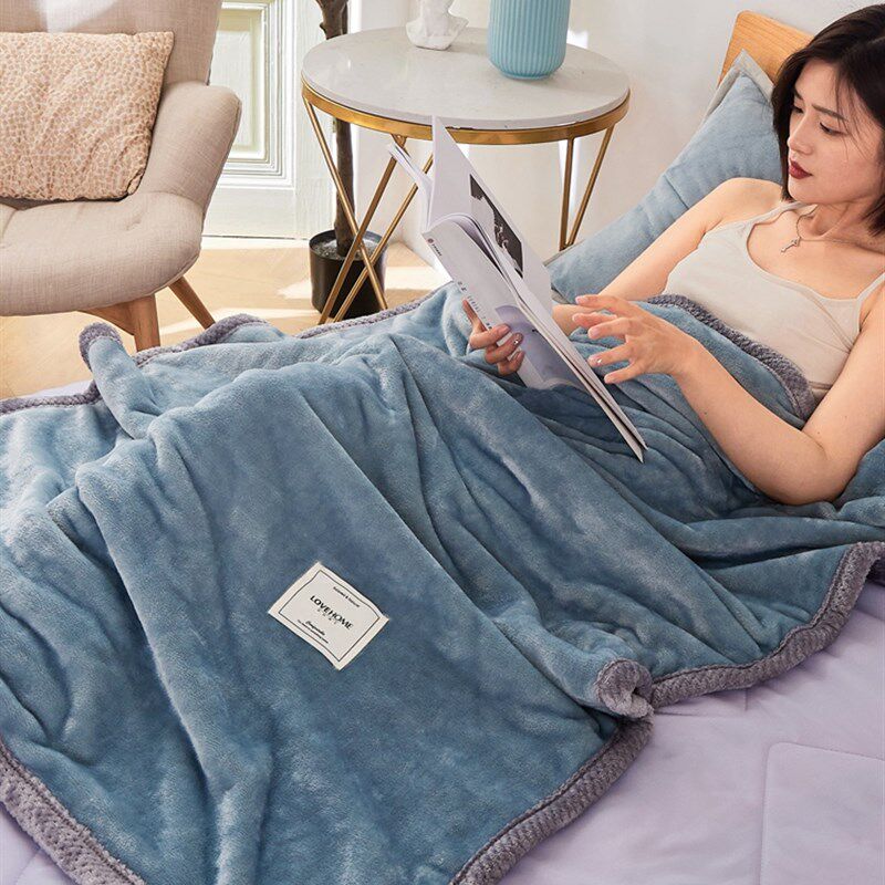 夏天空调沙发小毛毯办公室午睡盖被夏季单人法兰珊瑚绒午休盖毯子