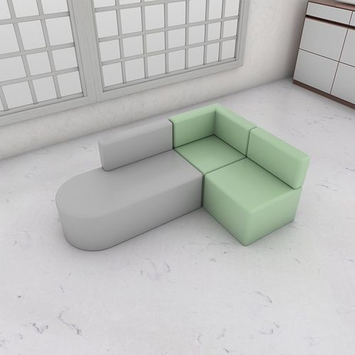 转角沙发休息区办公室美发店休闲拐角接待简约等候区茶几组合小型