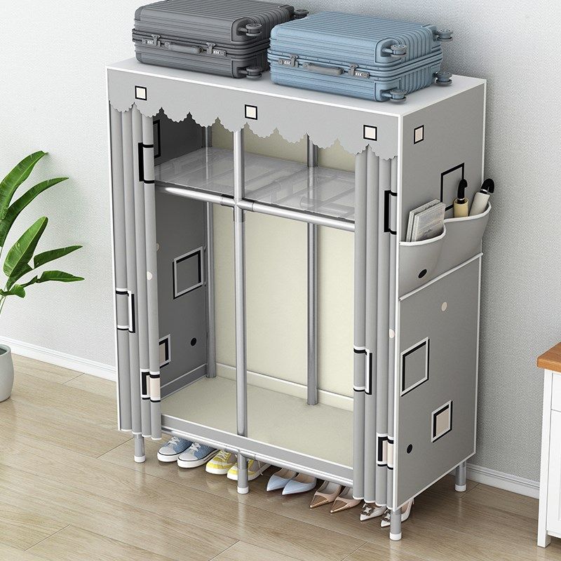 衣柜新款2013家用卧室布衣柜加厚加粗全钢架简易组装挂式衣橱耐用