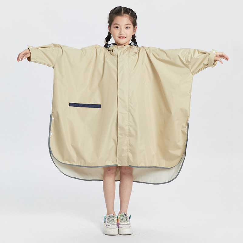 日韩系斗篷式儿童雨衣雨披幼儿园小学生时尚带书包位雨具徒步加宽