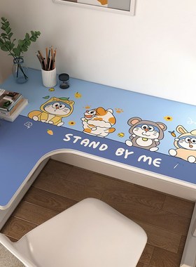 转角书桌垫异形不规则桌布lL弧型拐角电脑写字台办公桌桌面垫定制