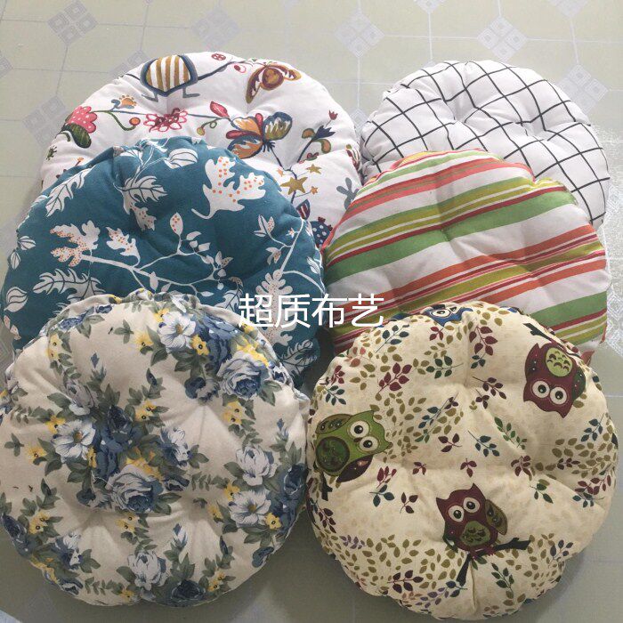 帆布圆形板凳坐垫套罩 藤编蒲团 茶庄圆柱椅垫 棉垫松紧带吧台椅