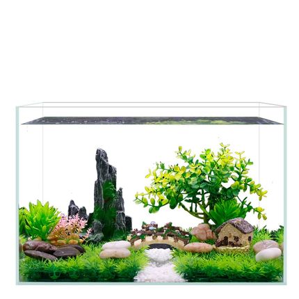 长35-40cm鱼缸造景套餐一整套摆件仿真水草假山景观中国风内饰景