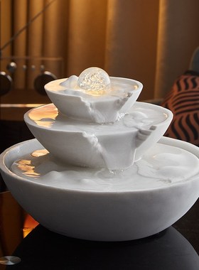 流水生财摆件循环水轻奢高档客厅玄关办公室酒店开业招财乔迁礼物