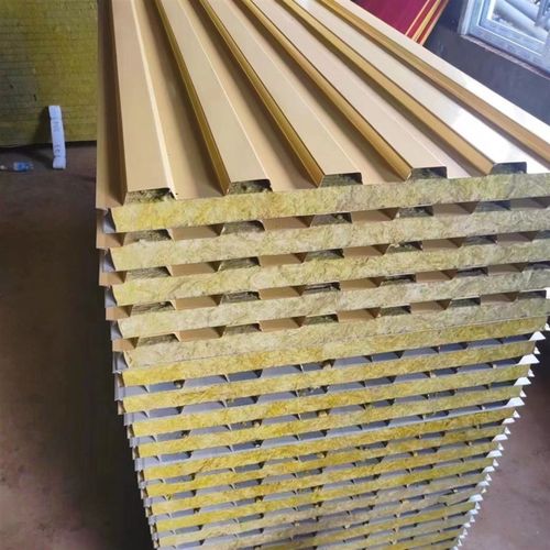 防火岩棉波纹板夹芯板瓦楞板A级防火彩钢板隔音隔热保温板净化板