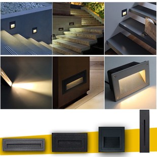 12V24V低压户外防水86嵌入式地脚灯庭院楼梯台阶踏步感应踢脚灯