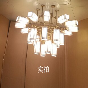 新款包间酒店会所包房饭店豪华宴会厅灯具订制新中式餐厅大吊灯
