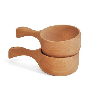 韩式整木手柄碗网红吃播沙拉面碗相思木水果盘子木勺大号碟舀水瓢