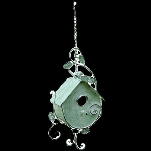 户外铁艺小鸟屋花园布置装饰阳台庭院悬挂式鸟窝摆件小鸟过冬保暖