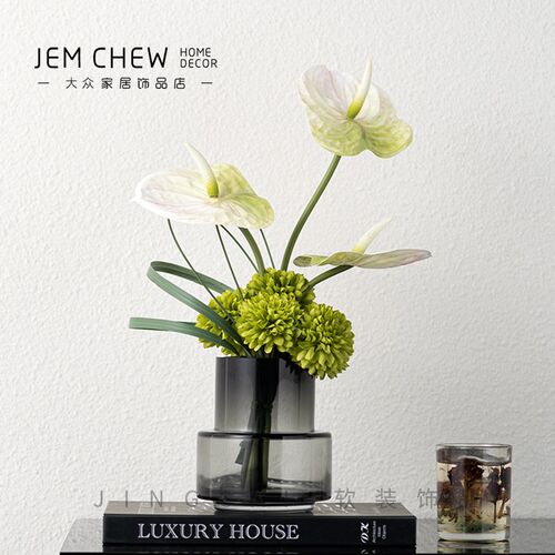 清新餐欧极简玻璃小花瓶花洽客厅北桌艺谈桌面茶几样板房装饰摆件