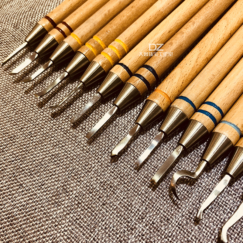 雕蜡刀 首饰蜡模雕刻专用刀 雕刻工具 掏底刀 Q首饰器材18把完整