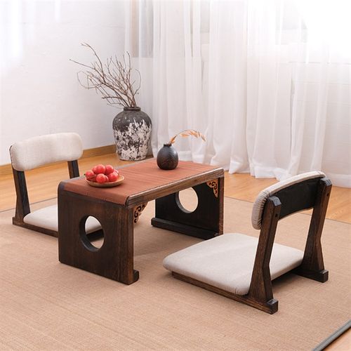 日式无腿靠背和室榻榻米飘窗床上简易矮凳靠背软垫椅子懒人沙发椅