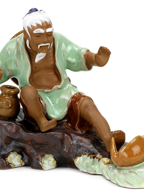 姜太公钓鱼摆件姜子牙渔翁摆件特大型假山摆件配件造景鱼池装饰品