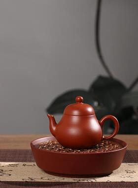 潮州原矿朱泥小品梨壶80ml小容量一壶一杯喝茶茶壶旅行喝茶茶具