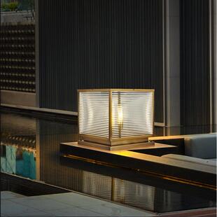 全铜柱头灯太阳能别墅庭院灯大门口柱子围墙灯户外防水现代简约灯