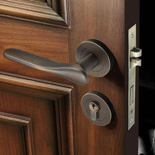 纯铜门锁室内卧室分体房间门锁家用通用型把手木门锁子静音欧式