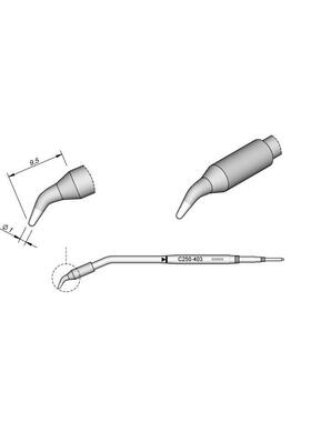 西班牙JBCC250403弯形烙铁头Ø1,0C250-403