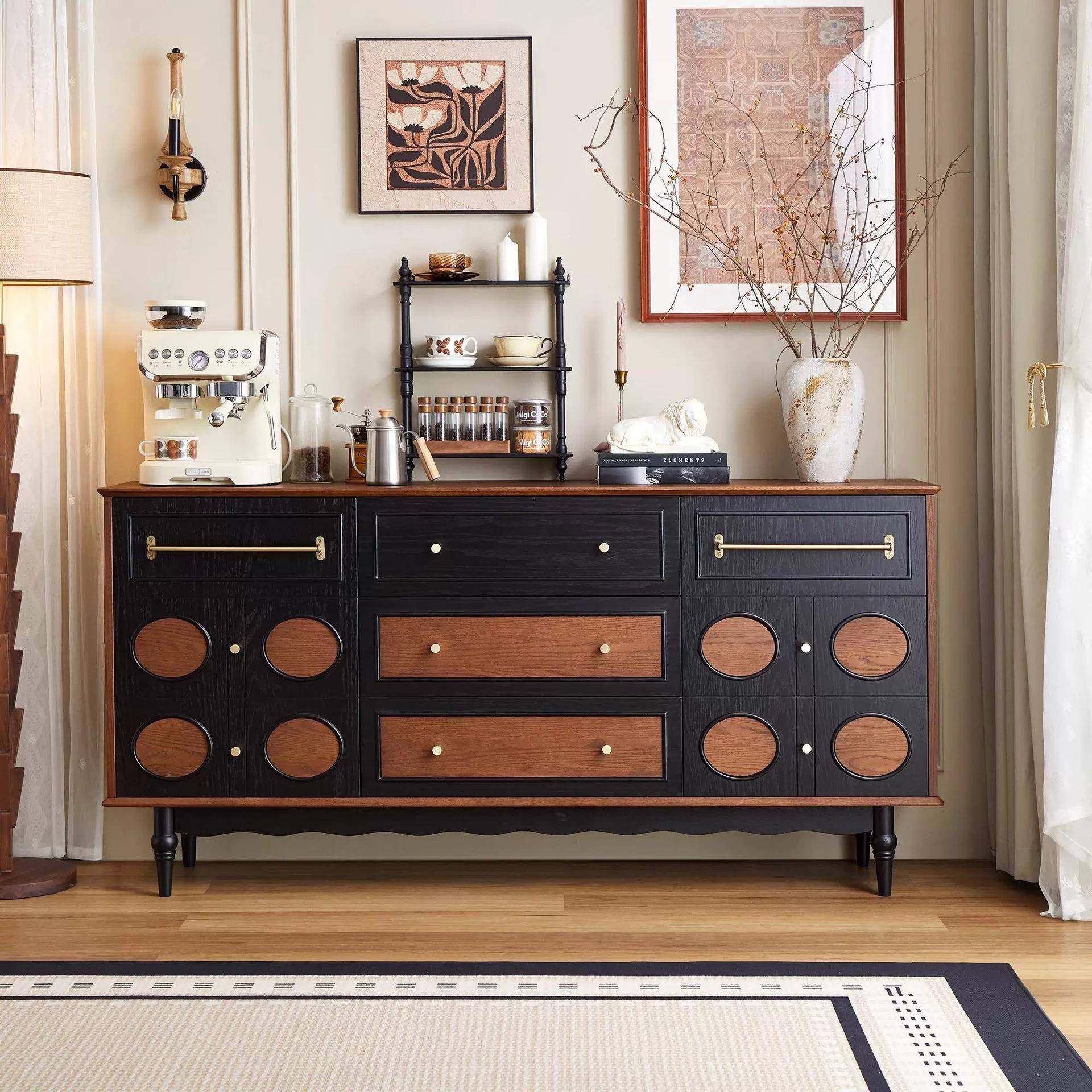 新款法式实木餐边柜家用厨房橱柜客厅房间靠墙储物柜复古拼色边柜,自行车/骑行装备/零配件,更多零件/配件,淘宝优惠券,粉丝福利购,淘宝优惠卷