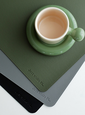 纯色长方形西餐垫轻奢环保皮隔热餐盘防油防水防烫餐盘杯垫鼠标垫