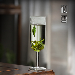 猴魁泡茶杯泡绿茶专用茶具茶楼茶馆玻璃杯高脚防烫透明闻香杯高端