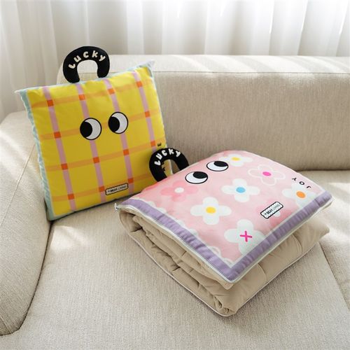 多巴胺怪兽多功能时尚手拎抱枕被子汽车沙发盖毯二合一办公室午睡