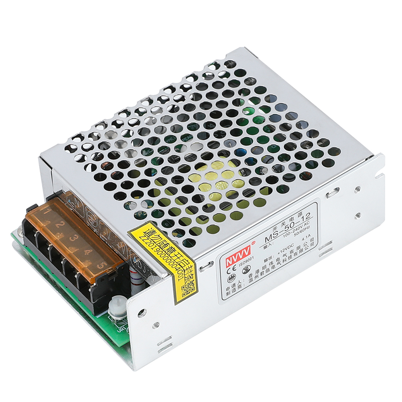 明伟开关电源MS-50W-12V 24V 8V监控LED灯带条AC220V转DC变压器