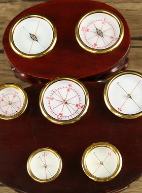 黄铜十字天池高精度精工细针罗盘指南针原装厘米3.6cm2.6cm一字