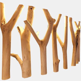 天然去皮大树诧寂风纯实木树干圆柱装饰客厅民宿造型造景隔断摆件