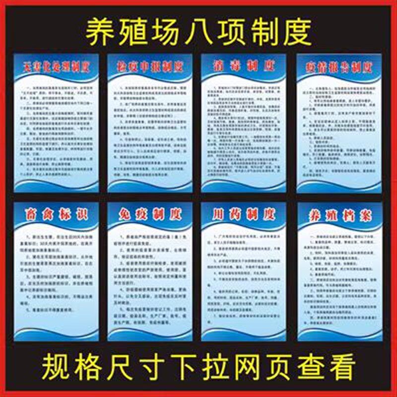 畜牧/禽动物规章管理养猪场养牛场养鸡场制度牌KT上墙养殖场