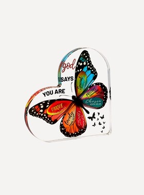 创意励志秉诚信仰高透亮亚克力摆件家居桌面展架R装饰陈列摆件礼