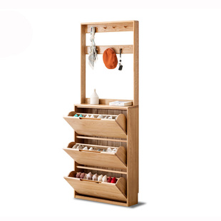 柜橡木家用门口入户玄关客厅收纳储物柜 工厂直营纯实木超薄翻斗鞋