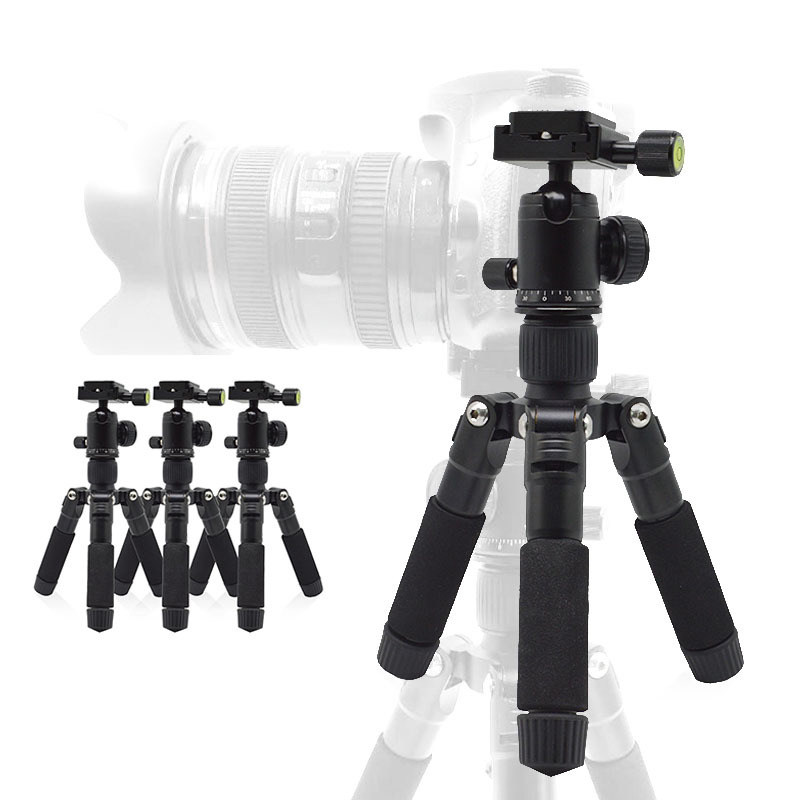铝合金三脚架单反相机户外摄影支架桌面直播支架全景云台摄像手机便携脚架拉伸式阻尼感金属球形云台脚架套装